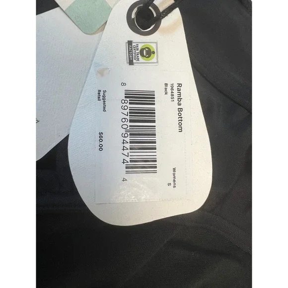 Prana Ramba Bottom Womens Swimsuit Bikini Bottoms Black Sz S Recycled NWT‎ - Picture 11 of 11